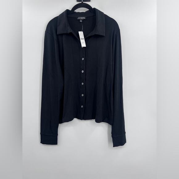 J.Crew Long-sleeve button-up top in refined rib - Picture 4 of 5